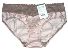 WARNER  S Women  s Hipster Dig-Free Comfort Waist with Lace Panty Striped Size L 7
