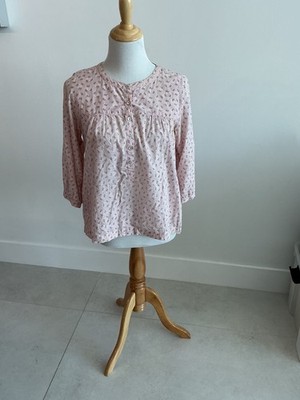 Matta Blouse Pink and Brown with Side Pockets Size S
