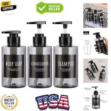 Empty Shampoo Bottles, 10.1oz Plastic Pump Dispenser Bottle, 3pcs 300ml Refil...