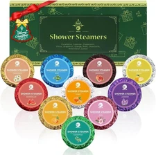Shower Steamers Aromatherapy, Christmas Birthday Gifts for 10 Packs Green 