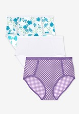 Catherines Plus Size Full Coverage Microfiber Panty 3-Pack