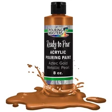 Pouring Masters Aztec Gold Metallic Pearl 8oz Bottle Water-Based Acrylic Paint