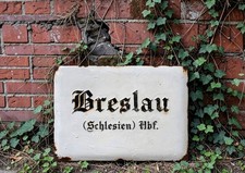 Breslau Schlesien Bahnhof Eisenbahn Vintage Retro Geschenk Schild Alu Druck