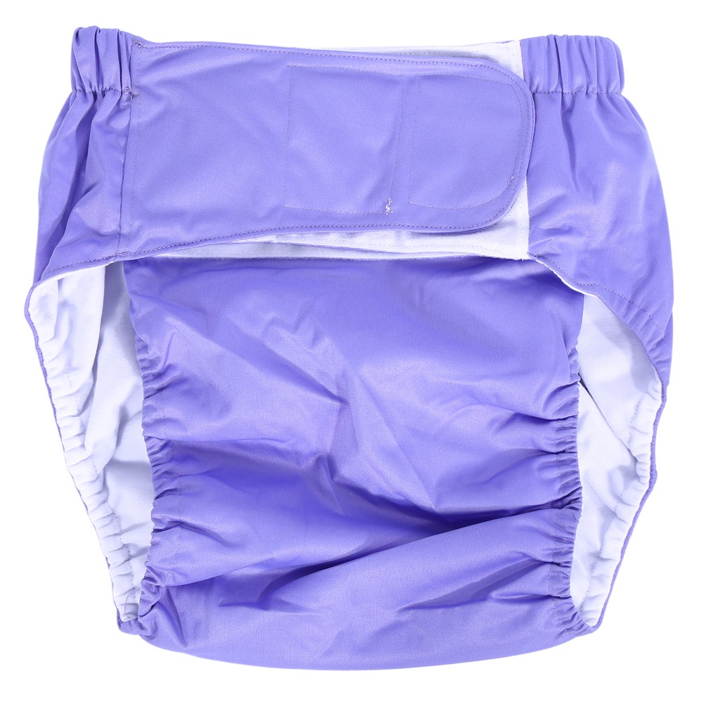 Liight Purple)Washable Adult Incontinent Absorbent Adjustable Cloth Di