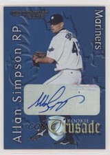 2002 Donruss The Rookies Crusade Auto 99/150 Allan Simpson #RC-13 Auto 06ui