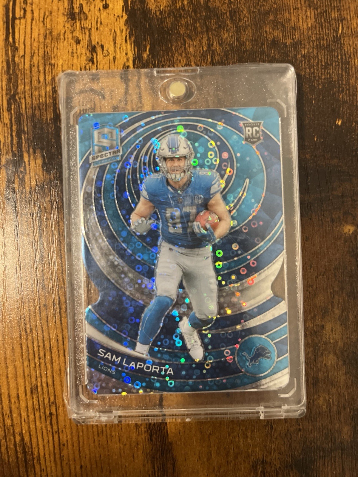 2023 Panini Spectra - Rookies Sam LaPorta #139 Neon Blue Prizm Die-Cut /50 (RC)