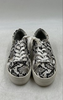 J/Slides Womens Lucki Black White Snakeskin Platform Sneaker Shoes Size 7.5