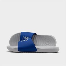 NEW MENS UNDER ARMOUR SLIDE ANSA SANDALS SIZE 9 GRAY AND BLUE SHOES