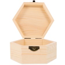 Unfinished Wood Box With Lid And Metal Buckle For Jewelry Storage Diy Craft