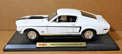 #ad #ad MAISTO 1968 FORD MUSTANG GT COBRA JET 1:18 WHITE DIE CAST S.EDITION EX $29.99