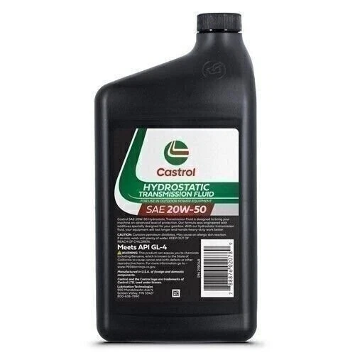 Castrol 20W50 Hydrostatic Transmission Fluid For OPE API GL-4 - 1 Quart, 12 Pack - Image 4 of 4