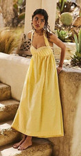 NEW FREE PEOPLE FREE-EST YELLOW POPPY MIDI DRESS SZ L