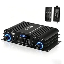 4 Channel Bluetooth 5.0 Stereo Amplifier 50Wx4 Hifi Power Amplifier, Black