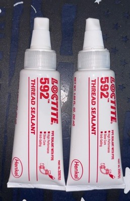 (2) Loctite 592 Thread Sealant 50mL Pipe Sealant PTFE 1.69 FL. OZ.  59231 209761
