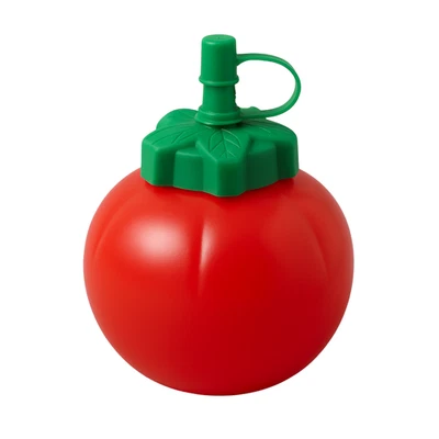 eMKay® RED Tomato Round ketchup Dispenser - 300ml, Retro style Squeezy Plastic