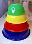 Vintage Pyrex Primary Color Clear Bottom Nesting Mixing Bowl Set of 4