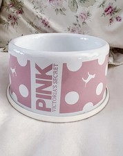 RARE Victoria's Secret PINK brand Polka dot ceramic dog bowl, collector's item