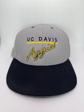 California Headwear Snapback Hat Blue UC Davis Aggies Vintage Script Logo M/L