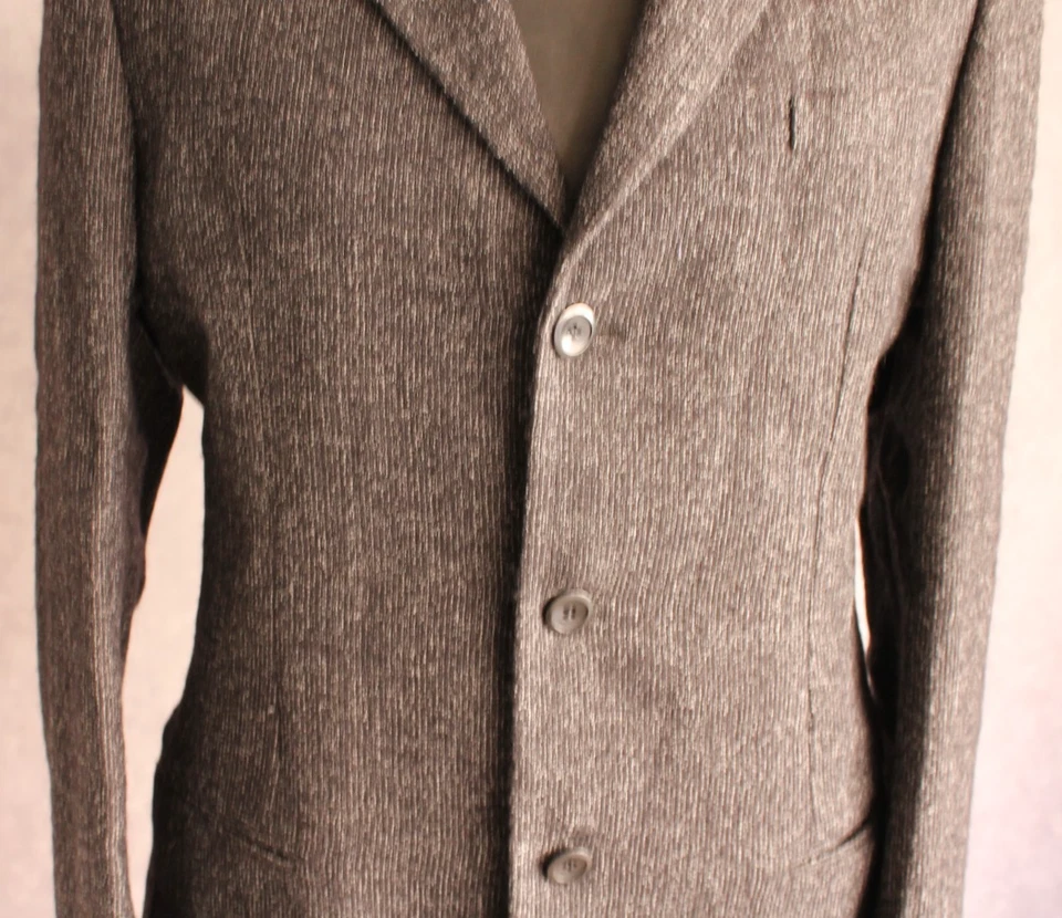 Abrigo deportivo para hombre Armani Collezioni talla 40L mezcla de lana negro hecho en Italia Foto 3 de 4