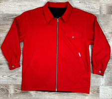 VTG MARLBORO Mens Zipper Front Reversible Wool Blend Jacket Red/Black SZ Large