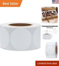 White Color Coding Dot Labels Round Semi Gloss Paper Stickers Adhesive Label ...