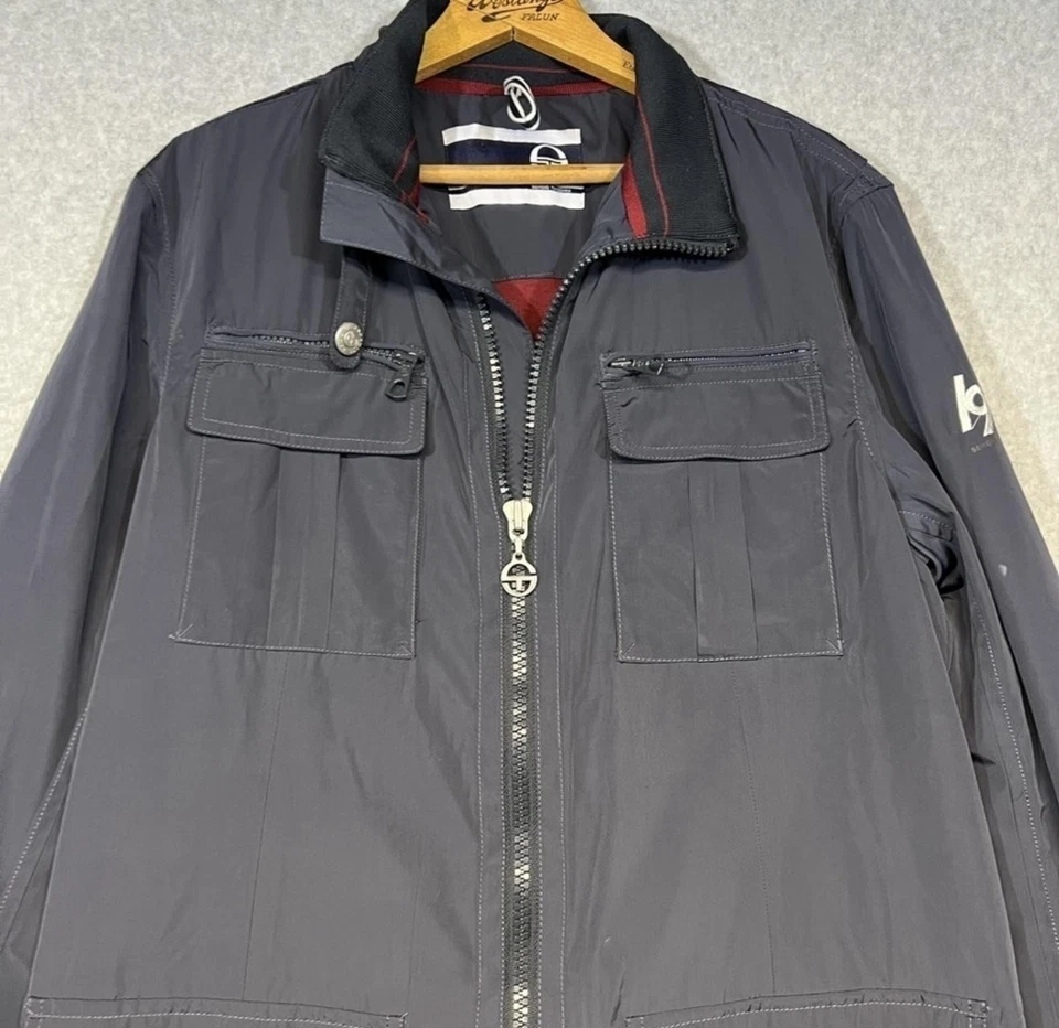 Sergio Tacchini Jacket Mens Medium 32 Navy 1966 Full Zip Utility Field Pockets - Image 2 of 4