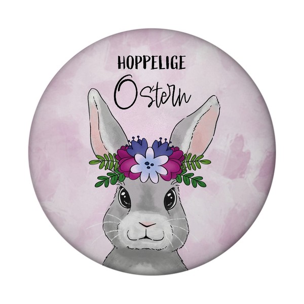 Hoppelige Ostern Magnet Rund Mit FlaschenöFfner Mit SüßEm Osterhasen-image