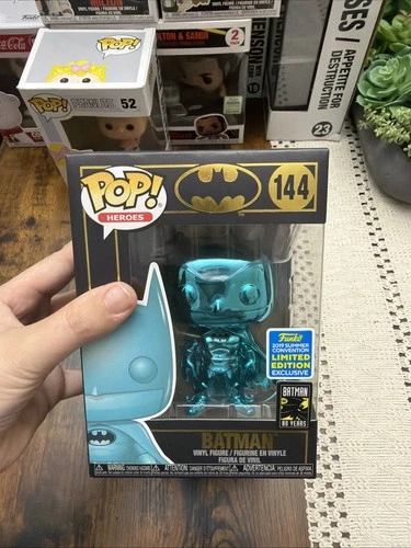 Funko Pop! DC Batman Teal Chrome GameStop Summer Convention Exclusive #144