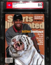 1998 (April 13) Sports Illustrated Tiger Woods “Killer Instinct” Cover PSA 8.0
