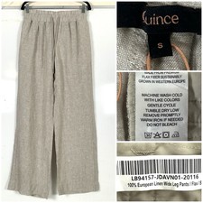 New Quince 100% European Linen Pants Small Womens Brown Pull On Resort Beach