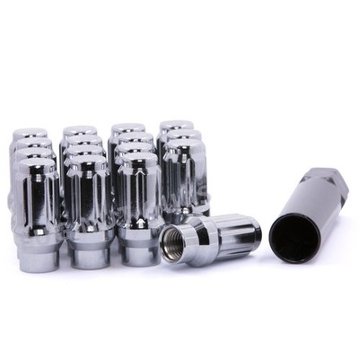 16 Spline Lug Nuts ET Tuner Style 12x1.5 Chrome Bulge Acorn Honda Acura