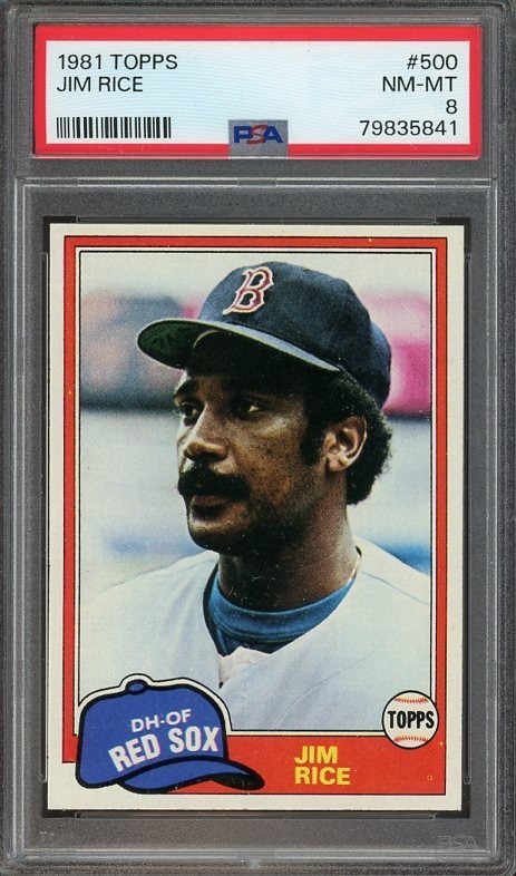 1981 Topps #500 Jim Rice NM-MT PSA 8 Boston Red Sox 5841