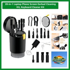 20-in-1 Electronics Cleaning Kit for Phone, Laptop, and Earbuds - Portable Black
