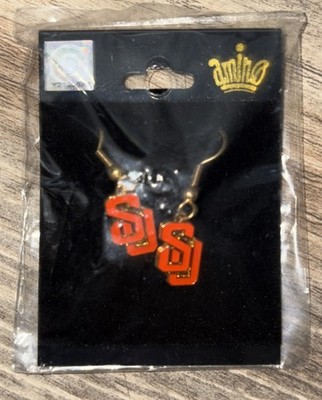 Syracuse Orange NCAA TEAM LOGO DANGLE EARRINGS BY AMINCO Vintage