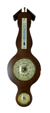 VINTAGE PRACISIONS CLOCK FACE WALL WOODEN WEATHER STATION WEST GERMANY