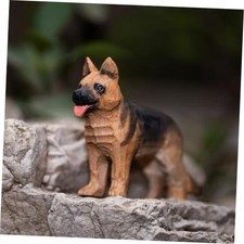 Handmade German Shepherd Dog Figurine - Realistic Wood Carving Statue for Home