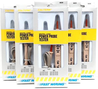 Lot of 6 NOS Fast Wiring Industrial 6-Range Power Pocket Probe Tester AC/DC TBD