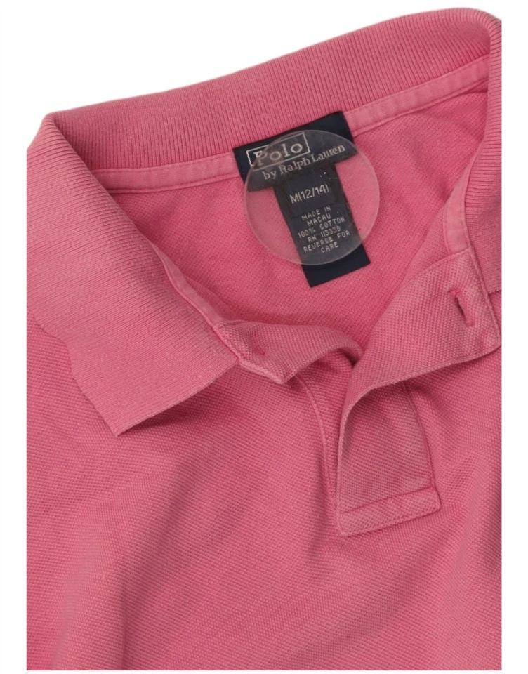 POLO RALPH LAUREN Boys Polo Shirt 12-13 Years Medium Pink Cotton DL07 - Image 4 of 4