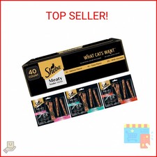 Sheba Meaty Tender Sticks Soft Cat Treats Chicken, Tuna, and Salmon Flavor, 0.14