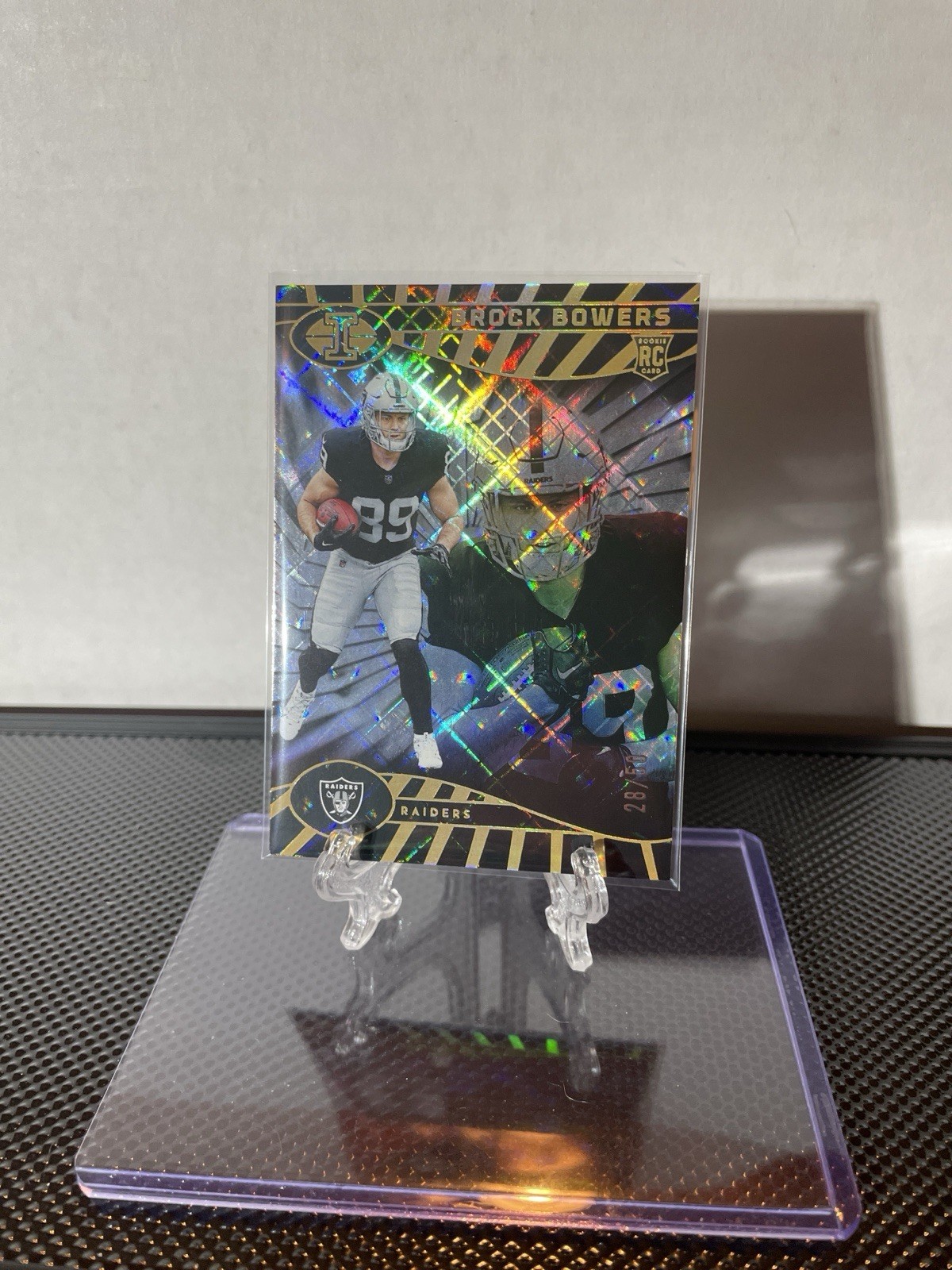 2024 Illusions  Diamond Trophy Collection Brock Bowers 28/50 RC #47 Raiders