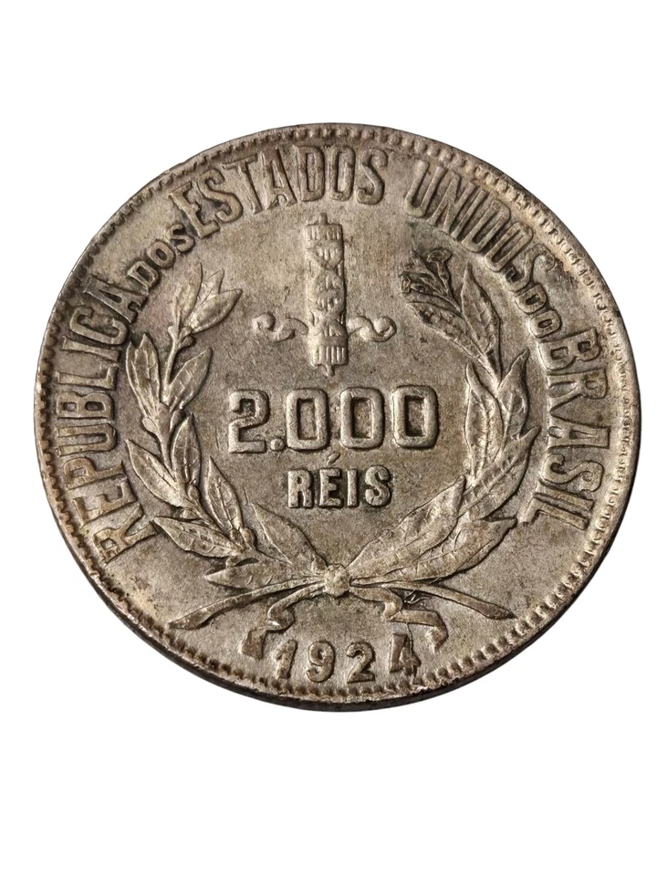 Brazil 1924 2000 Reis Foreign Coin  - Image 2 of 2