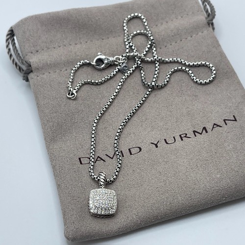 David Yurman Petite Albion Pendant Necklace with Pave Diamonds 16 - 17"
