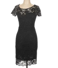 Ambiance E1614 Dress Womens Black Floral Lace Lined Classicore Size L