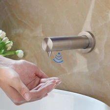500ML Wall Mounted Bathroom Brushed Nickel Automatic Sensor Soap Dispenser Tap 