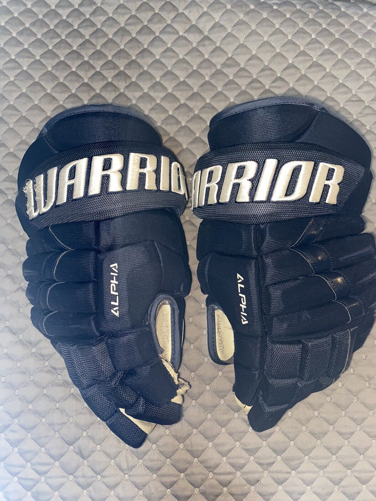 warrior alpha navy NHL Florida Panthers pro stock ice hockey glo