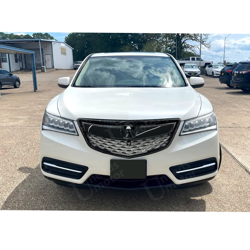 Conjunto de parrilla/rejilla estilo OE para parachoques delantero negro brillante para Acura MDX 2014-2016 Foto 3 de 4