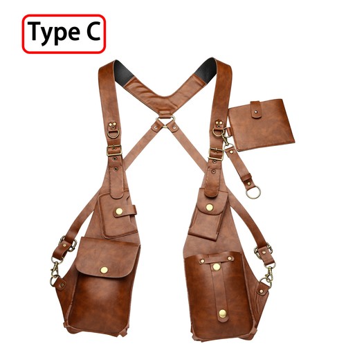 Hombres Mujeres Correa de Cuero Bolso de Hombro para Axilas Bolso Cuadrado Bolsas para Teléfono Móvil - Imagen 30 de 31