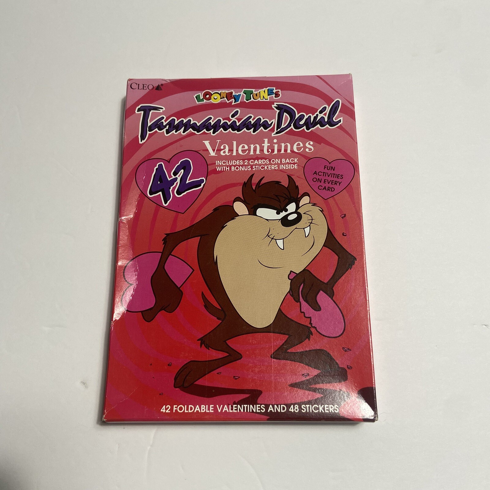 VTG 1996 Looney Tunes Tasmanian Devil TAZ Cleo Valentines 42 NOS