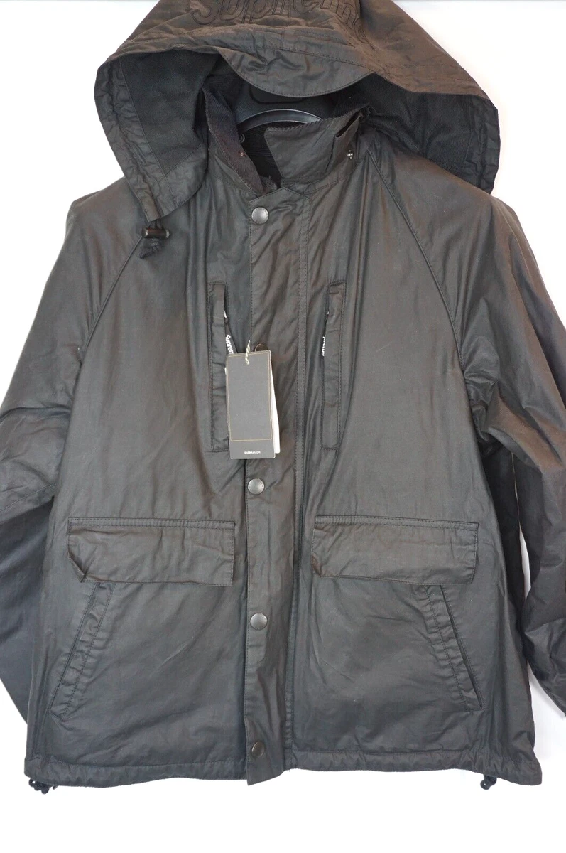 NWT | BARBOUR x SUPREME SPEY WAX JACKET BLACK MEDIUM HOODED HOOD