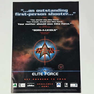 Star Trek Voyager Elite Force PS2 PC Borg-A-Licious Print Ad/Poster Promo Art